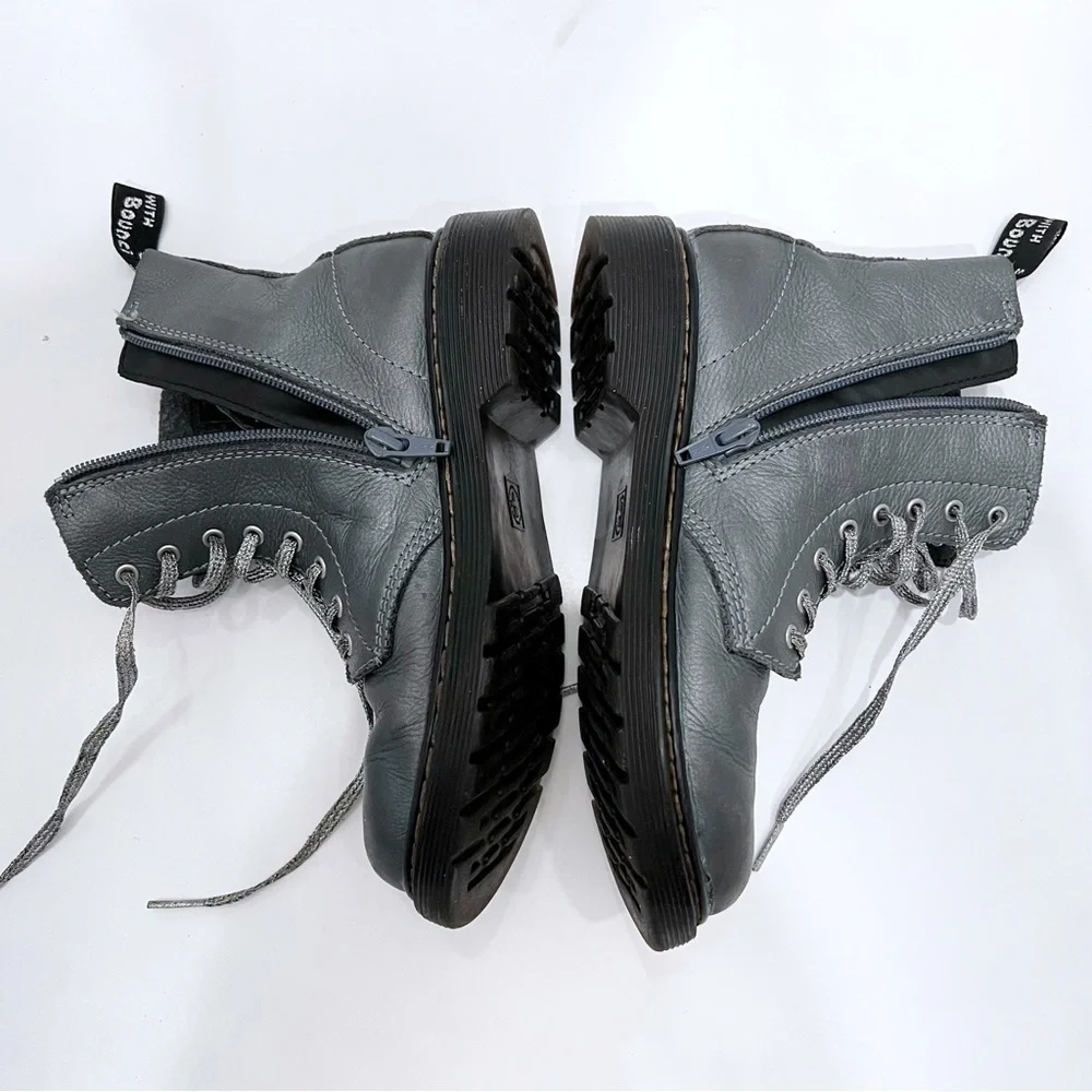 DR. Martens Metallic Gunmetal Boots Size 2